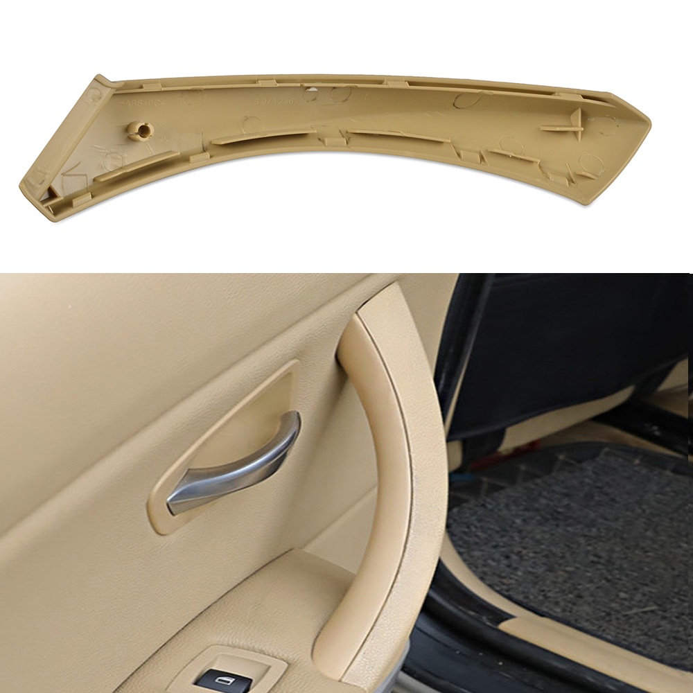 Beige Left Inner Door Panel Handle Pull Trim Cover For BMW E90 3-Series Sedan