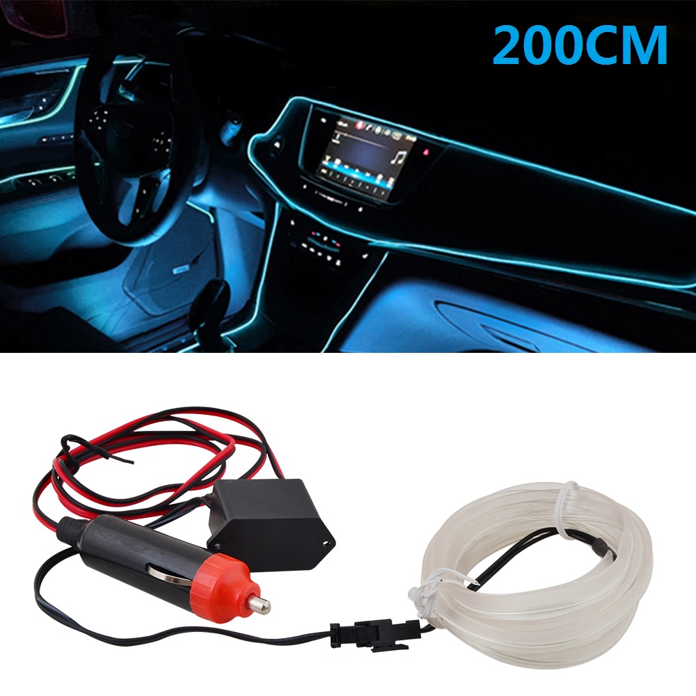 Details About 2m Universal Car Interior Led Wire Atmosphere Light Ice Blue Decor Strip Lamp
